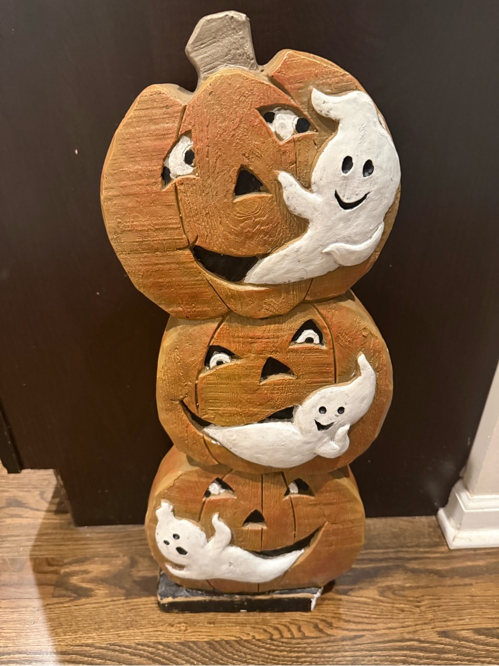 Halloween Pumpkin & Ghost  Stack Decorative Accent - FLAWED